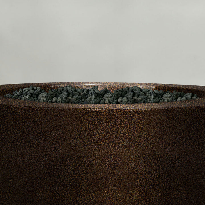 36" Round Gravity Powder Coated Steel Fire Pit - Natural Gas - Match Lit - Copper Vein by Starfire Designs