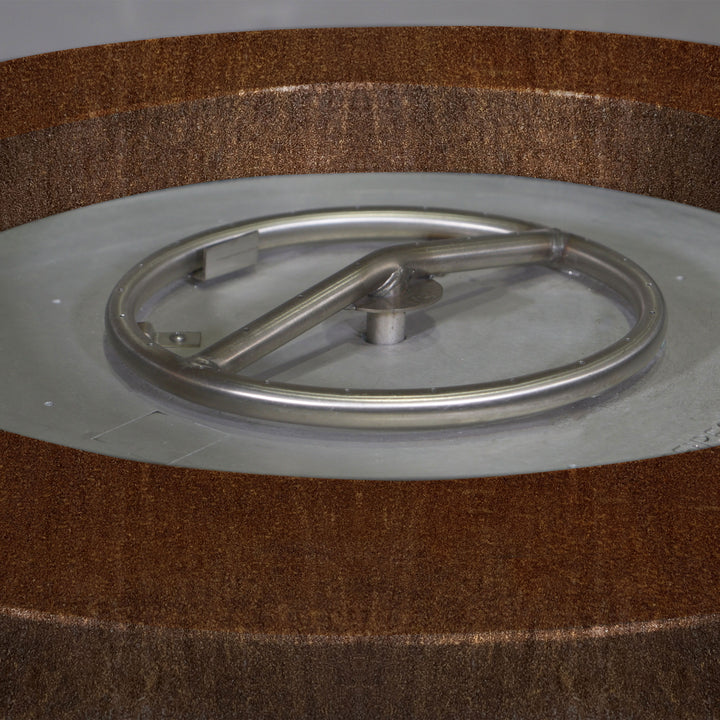 36" Round Gravity Corten Steel Fire Pit by Starfire Designs