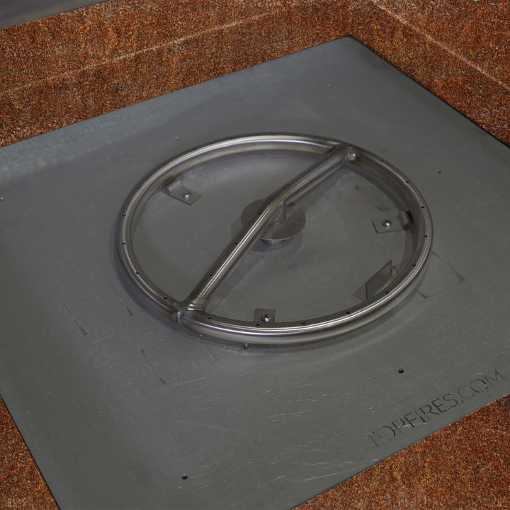 36" Square Gravity Corten Steel Fire Pit - Propane Gas Hardline - 110V CSA Hi/Lo Electronic Ignition System w/Bluetooth & Handheld Remote by Starfire Designs