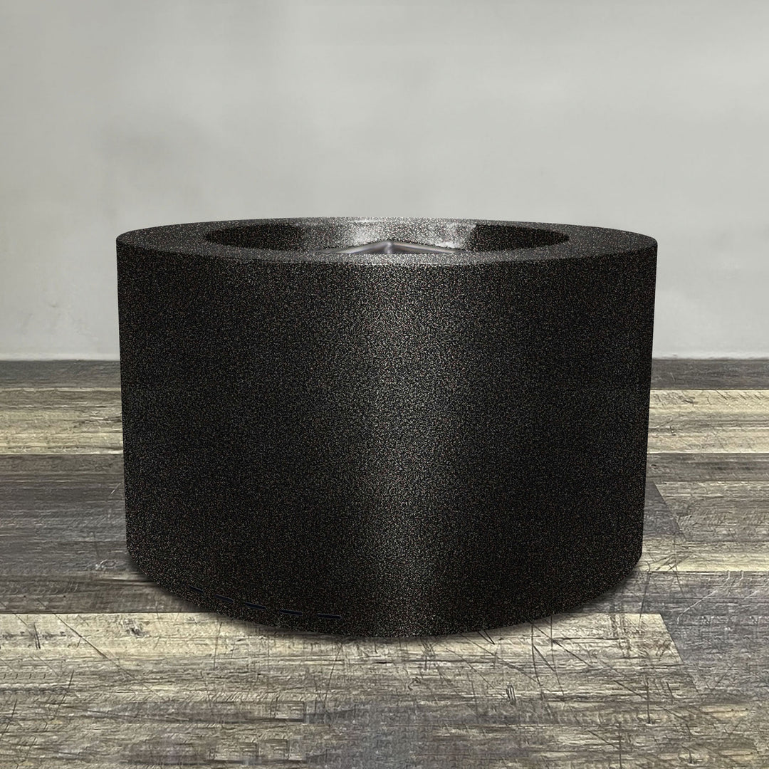 36" Round Gravity Powder Coated Steel Fire Pit - Natural Gas - Match Lit - Silver Vein by Starfire Designs