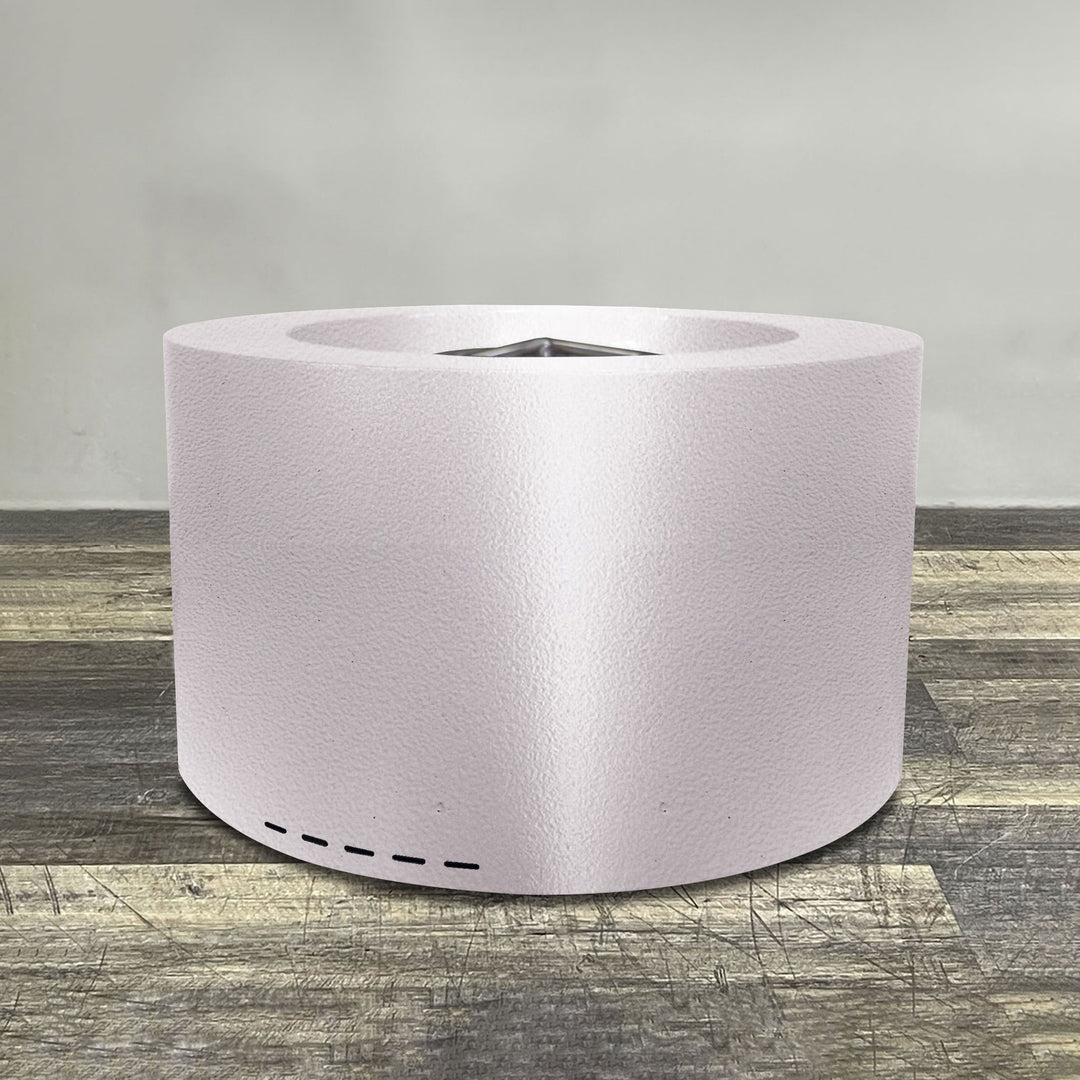 36" Round Gravity Powder Coated Steel Fire Pit - Natural Gas - 110V CSA On/Off Electronic Ignition System - White Hammertone by Starfire Designs