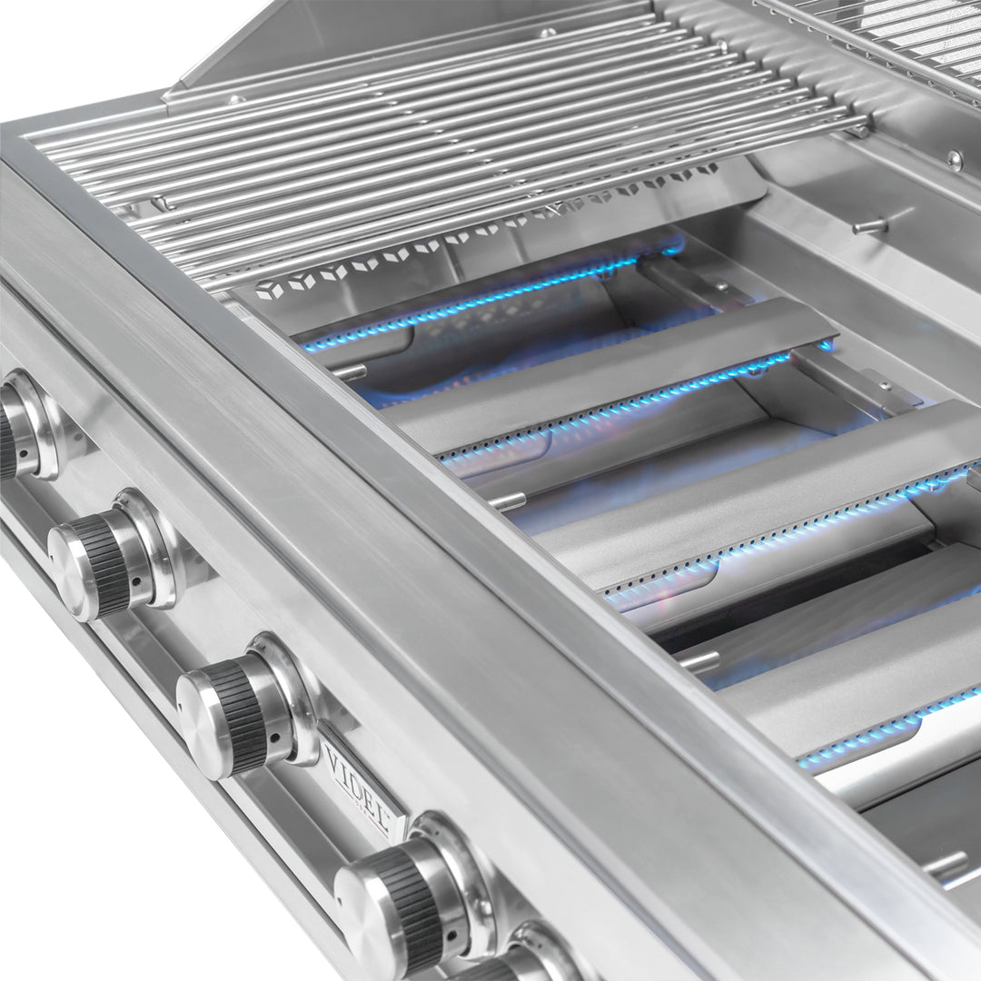 42" Stainless Steel Gran Fuego 5-Burner Built-In Liquid Propane Grill by Videl Grills