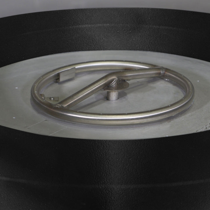 45" Round Gravity Powder Coated Steel Fire Pit - Natural Gas - 110V CSA On/Off Electronic Ignition System - Black Hammertone by Starfire Designs