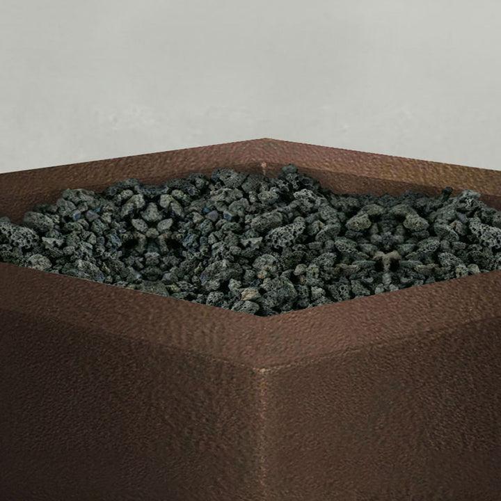 45" Square Gravity Powder Coated Steel Fire Pit - Natural Gas - 110V Electronic Ignition System - Bronze Hammertone by Starfire Designs