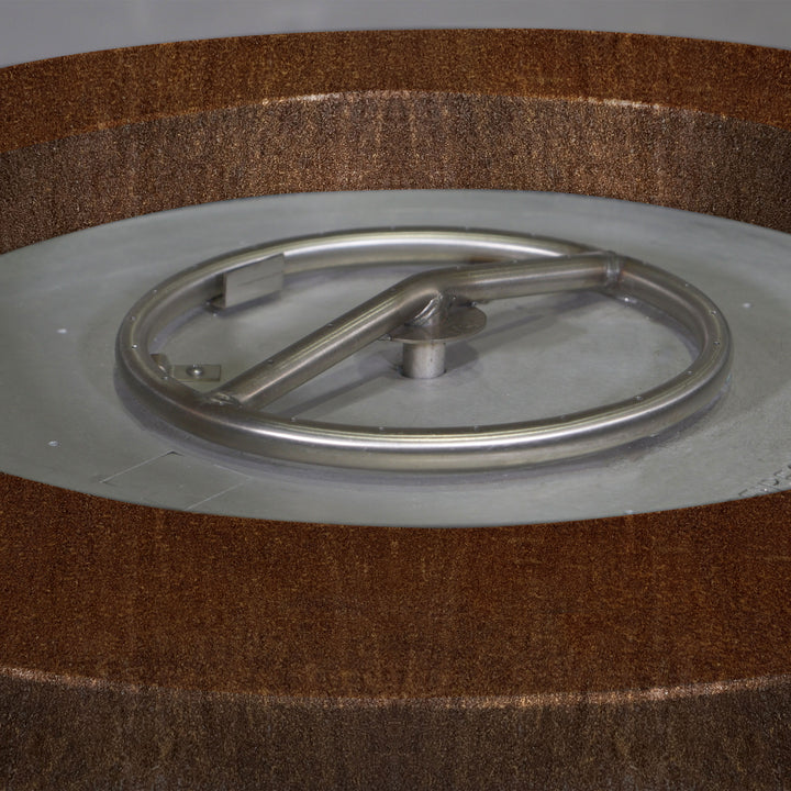 45" Round Gravity Corten Steel Fire Pit by Starfire Designs