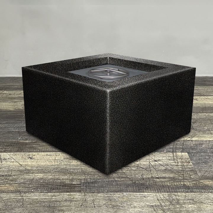 45" Square Gravity Powder Coated Steel Fire Pit - Propane Gas Hardline - Push Button Spark Ignition - Silver Vein by Starfire Designs