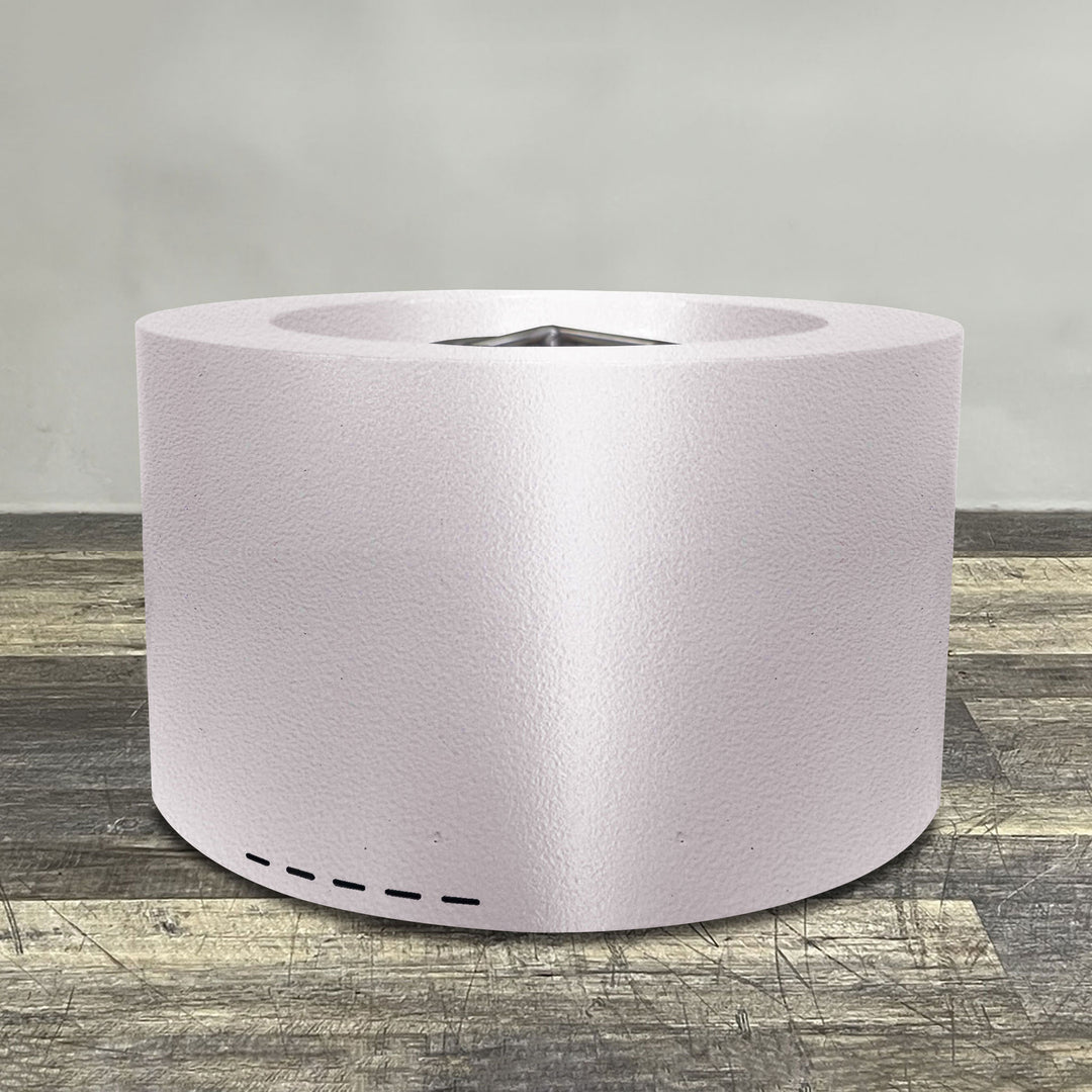 45" Round Gravity Powder Coated Steel Fire Pit - Natural Gas - 110V CSA Hi/Lo Electronic Ignition System w/Bluetooth & Handheld Remote - White Hammertone by Starfire Designs