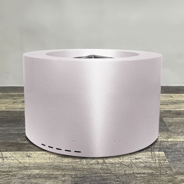 45" Round Gravity Powder Coated Steel Fire Pit - Natural Gas - 110V CSA Hi/Lo Electronic Ignition System w/Bluetooth & Handheld Remote - White Hammertone by Starfire Designs