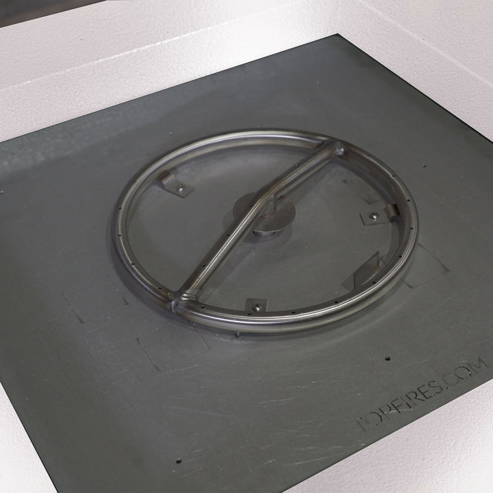 45" Square Gravity Powder Coated Steel Fire Pit - Natural Gas - 110V Electronic Ignition System - White Hammertone by Starfire Designs