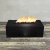 48" x 24" Rectangle Gravity Powder Coated Steel Fire Pit - Natural Gas - 110V Electronic Ignition System - Black Hammertone by Starfire Designs