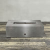 48" x 24" Rectangle Gravity Powder Coated Steel Fire Pit - Propane Gas Hardline - 110V Electronic Ignition System - Silver Hammertone by Starfire Designs