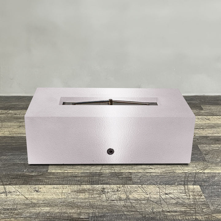 48" x 24" Rectangle Gravity Powder Coated Steel Fire Pit - Propane Gas Hardline - 110V CSA Hi/Lo Electronic Ignition System w/Bluetooth & Handheld Remote - White Hammertone by Starfire Designs