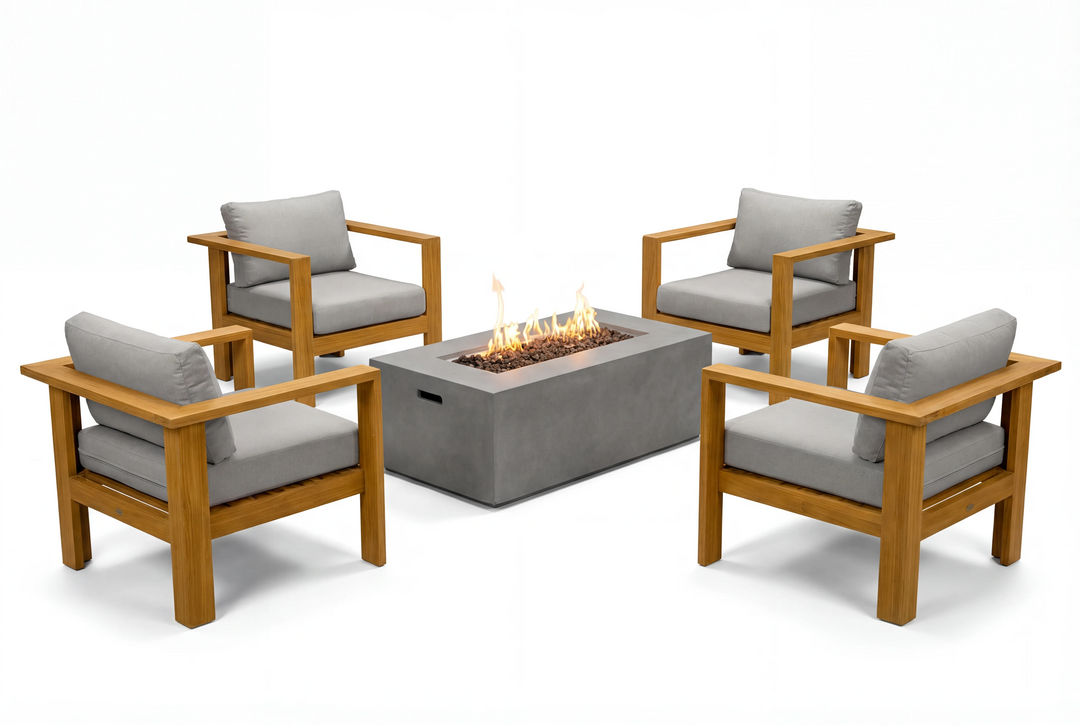 Ando 5-Piece Conversation Set with Fire Pit