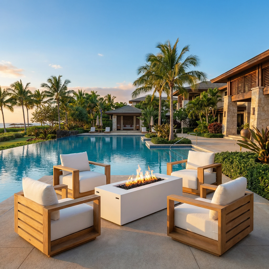 Beja 5-Piece Deep Seating Conversation Set with Fire Pit