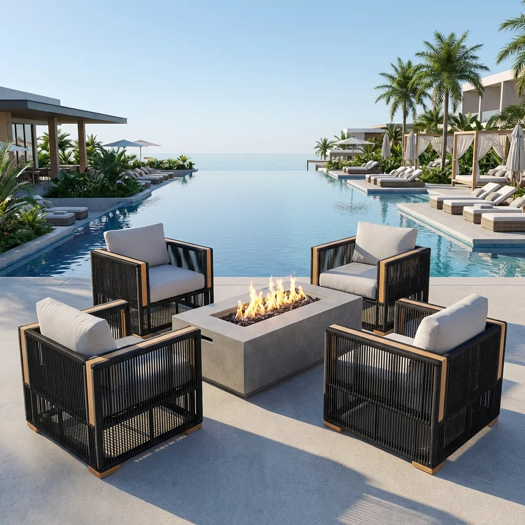Campo 5-Piece Deep Seating Conversation Set with Fire Pit