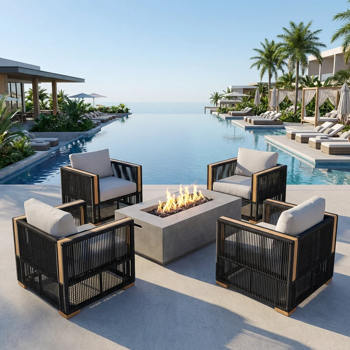 Campo 5-Piece Deep Seating Conversation Set with Fire Pit