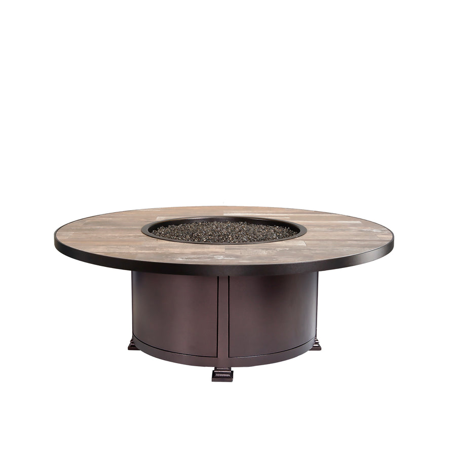 OW Lee 54" Round Chat Height Capri Iron Fire Pit