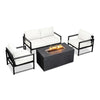 4 Piece Alto Bundle (2) Club Chair (1) Loveseat (1) 55" Rectangle Beton Concrete Gas Fire Pit - Graphite by Outova Reserve
