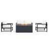 4 Piece Alto Bundle (2) Club Chair (1) Loveseat (1) 55" Rectangle Beton Concrete Gas Fire Pit - Graphite by Outova Reserve