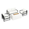 4 Piece Alto Bundle (2) Club Chair (1) Loveseat (1) 55" Rectangle Beton Concrete Gas Fire Pit with Hidden Propane Tank - White by Outova Reserve
