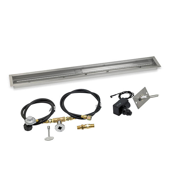 Stainless Steel Channel Linear Drop-In Pan 60" x 6" with Spark Ignition Kit - Propane by American Fireglass