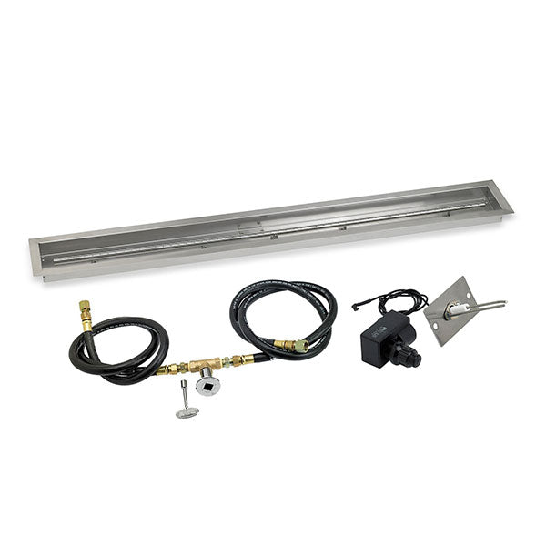 Stainless Steel Channel Linear Drop-In Pan 60" x 6 with Spark Ignition Kit - Natural Gas by American Fireglass