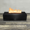 60" x 32" Rectangle Gravity Powder Coated Steel Fire Pit - Propane Gas Hardline - Push Button Spark Ignition - Black Hammertone by Starfire Designs