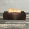 60" x 32" Rectangle Gravity Powder Coated Steel Fire Pit - Propane Gas Hardline - Push Button Spark Ignition - Bronze Hammertone by Starfire Designs