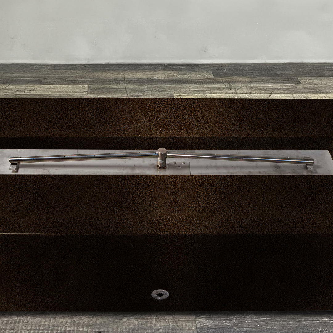 60" x 32" Rectangle Gravity Powder Coated Steel Fire Pit - Natural Gas - Push Button Spark Ignition - Copper Vein by Starfire Designs