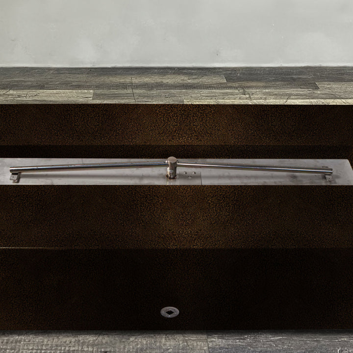 60" x 32" Rectangle Gravity Powder Coated Steel Fire Pit - Natural Gas - Push Button Spark Ignition - Copper Vein by Starfire Designs