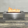 60" x 32" Rectangle Gravity Powder Coated Steel Fire Pit - Natural Gas - Flame Sense with Spark Ignition System - Silver Hammertone by Starfire Designs