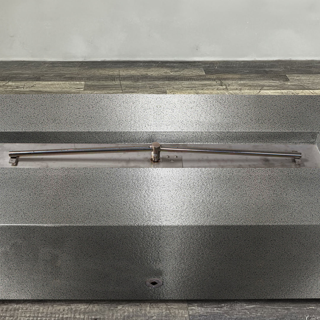 60" x 32" Rectangle Gravity Powder Coated Steel Fire Pit - Natural Gas - Flame Sense with Spark Ignition System - Silver Hammertone by Starfire Designs