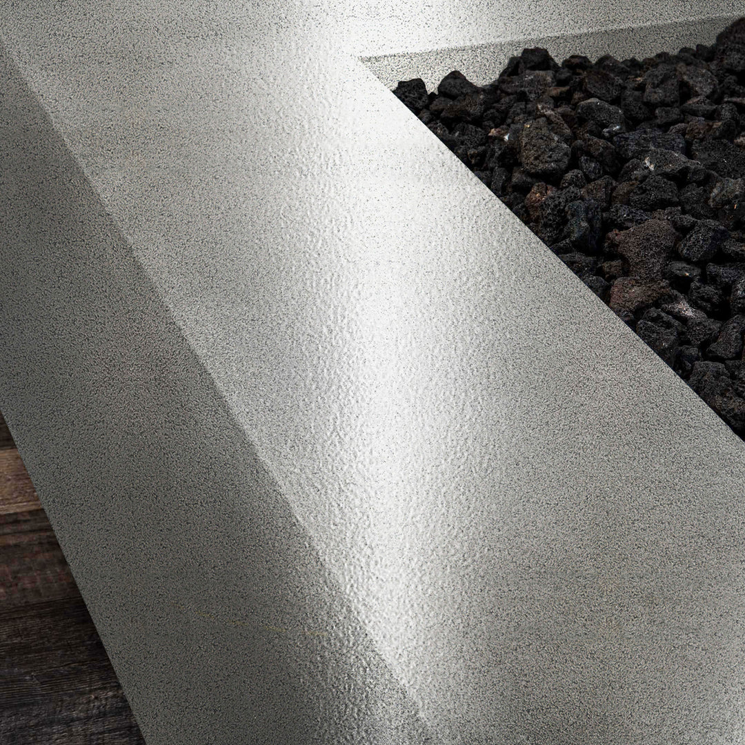 60" x 32" Rectangle Gravity Powder Coated Steel Fire Pit - Natural Gas - Flame Sense with Spark Ignition System - Silver Hammertone by Starfire Designs