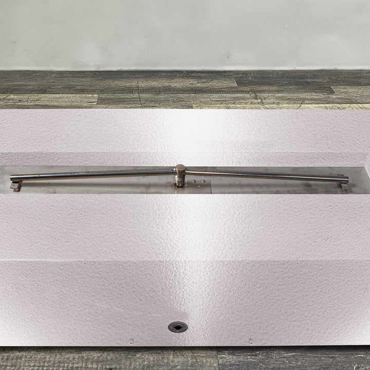 60" x 32" Rectangle Gravity Powder Coated Steel Fire Pit - Natural Gas - Flame Sense with Spark Ignition System - White Hammertone by Starfire Designs