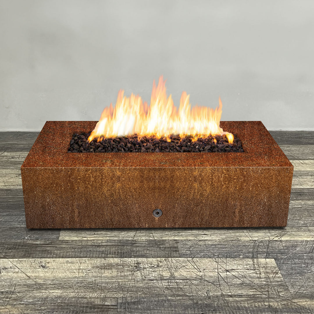 60" x 32" Rectangle Gravity Corten Steel Fire Pit by Starfire Designs