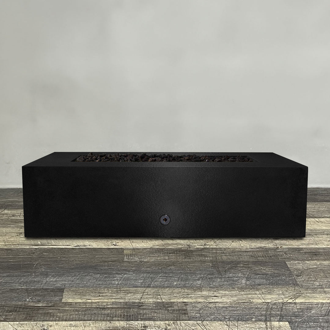 60" x 32" Rectangle Gravity Powder Coated Steel Fire Pit - Natural Gas - Flame Sense with Spark Ignition System - Black Hammertone by Starfire Designs