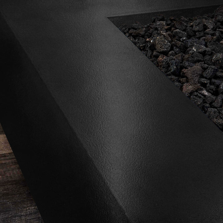 60" x 32" Rectangle Gravity Powder Coated Steel Fire Pit - Natural Gas - Flame Sense with Spark Ignition System - Black Hammertone by Starfire Designs