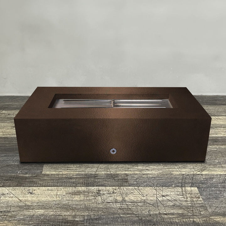 60" x 32" Rectangle Gravity Powder Coated Steel Fire Pit - Propane Gas Hardline - Flame Sense with Spark Ignition System - Bronze Hammertone by Starfire Designs