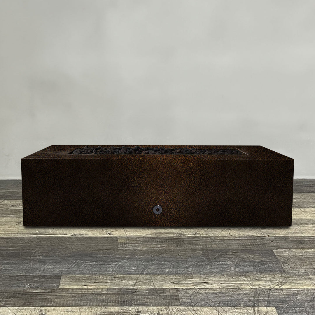 60" x 32" Rectangle Gravity Powder Coated Steel Fire Pit - Natural Gas - Flame Sense with Spark Ignition System - Copper Vein by Starfire Designs