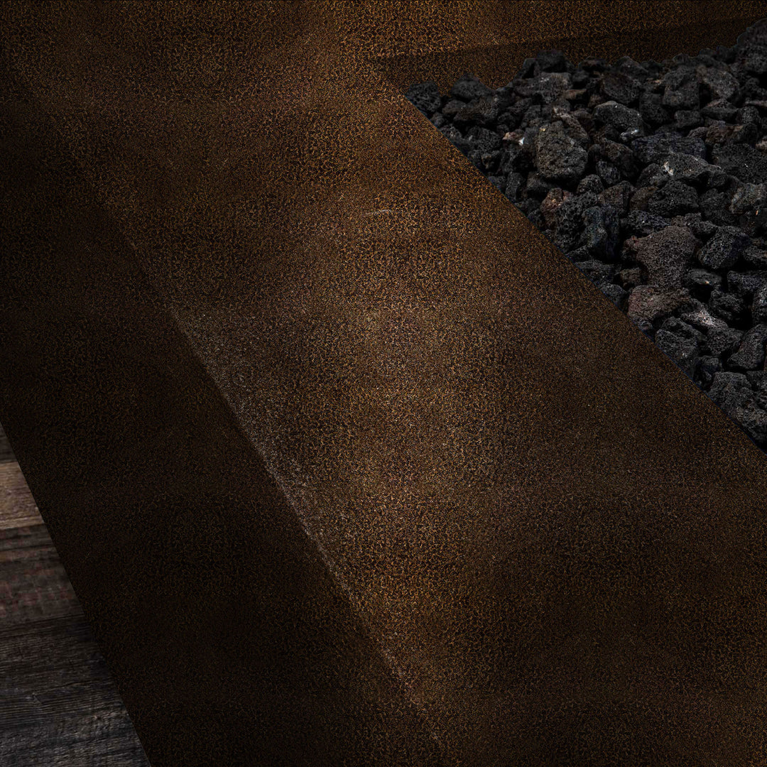 60" x 32" Rectangle Gravity Powder Coated Steel Fire Pit - Natural Gas - Flame Sense with Spark Ignition System - Copper Vein by Starfire Designs