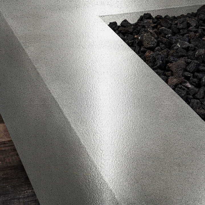 60" x 32" Rectangle Gravity Powder Coated Steel Fire Pit - Propane Gas Hardline - 110V CSA Hi/Lo Electronic Ignition System w/Bluetooth & Handheld Remote - Silver Hammertone by Starfire Designs