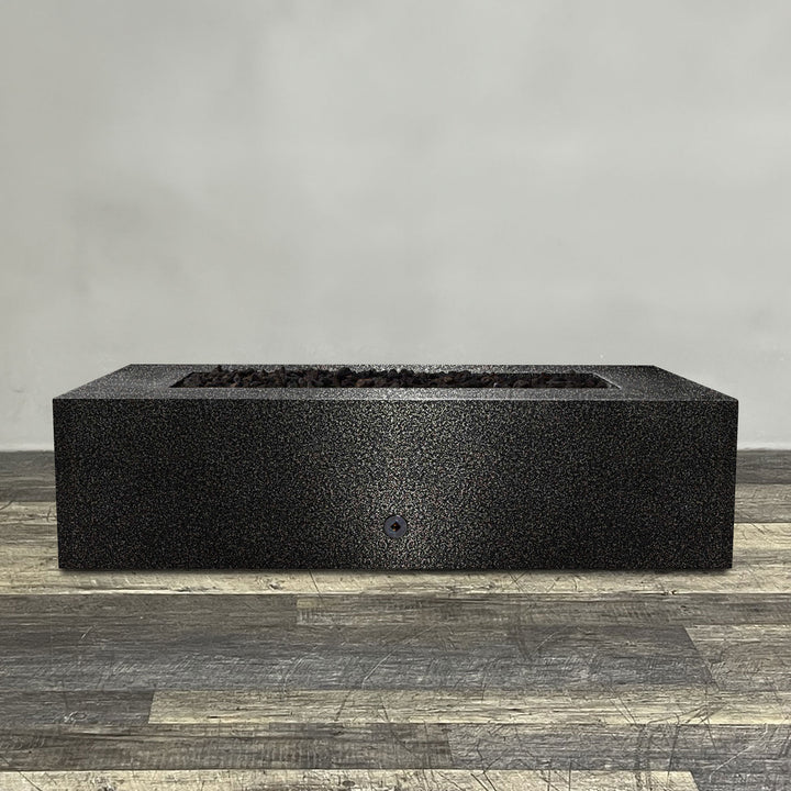 60" x 32" Rectangle Gravity Powder Coated Steel Fire Pit - Propane Gas Hardline - Flame Sense with Spark Ignition System - Silver Vein by Starfire Designs