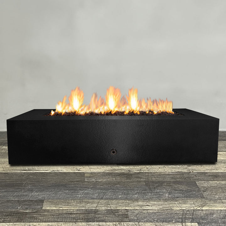 72" x 38" Rectangle Gravity Powder Coated Steel Fire Pit - Propane Gas Hardline - by Starfire Designs