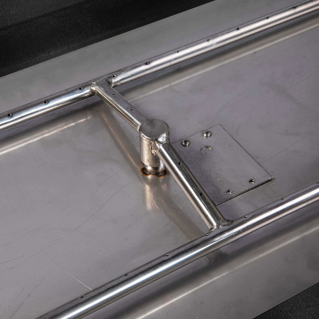 72" x 38" Rectangle Gravity Powder Coated Steel Fire Pit - Propane Gas Hardline - 110V CSA Hi/Lo Electronic Ignition System w/Bluetooth & Handheld Remote - Black Hammertone by Starfire Designs