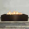 72" x 38" Rectangle Gravity Powder Coated Steel Fire Pit - Propane Gas Hardline - by Starfire Designs