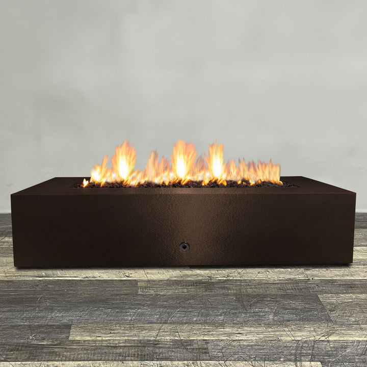 72" x 38" Rectangle Gravity Powder Coated Steel Fire Pit - Propane Gas Hardline - by Starfire Designs