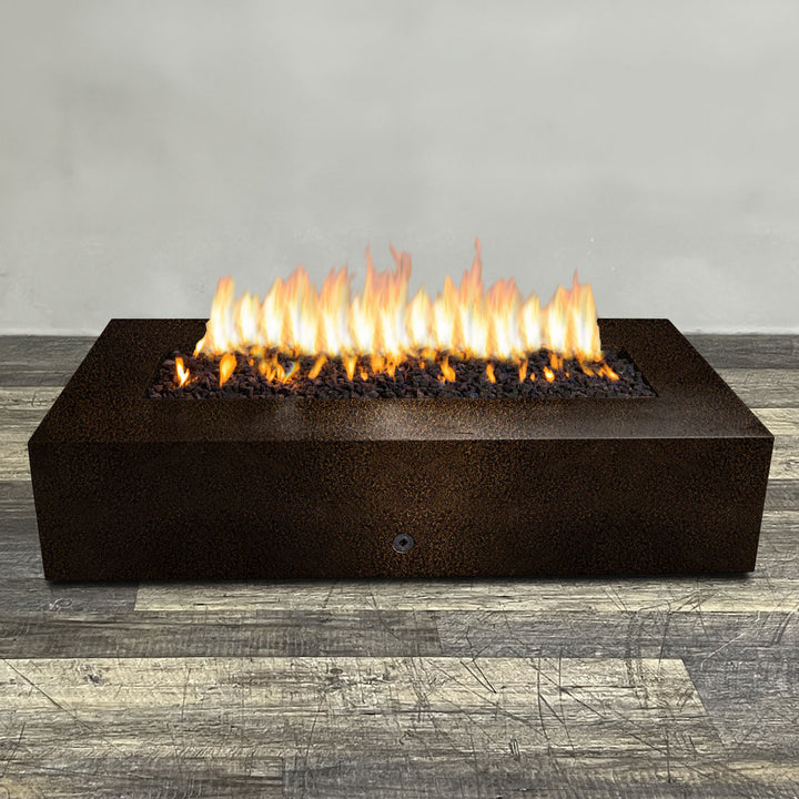 72" x 38" Rectangle Gravity Powder Coated Steel Fire Pit - Propane Gas Hardline - by Starfire Designs