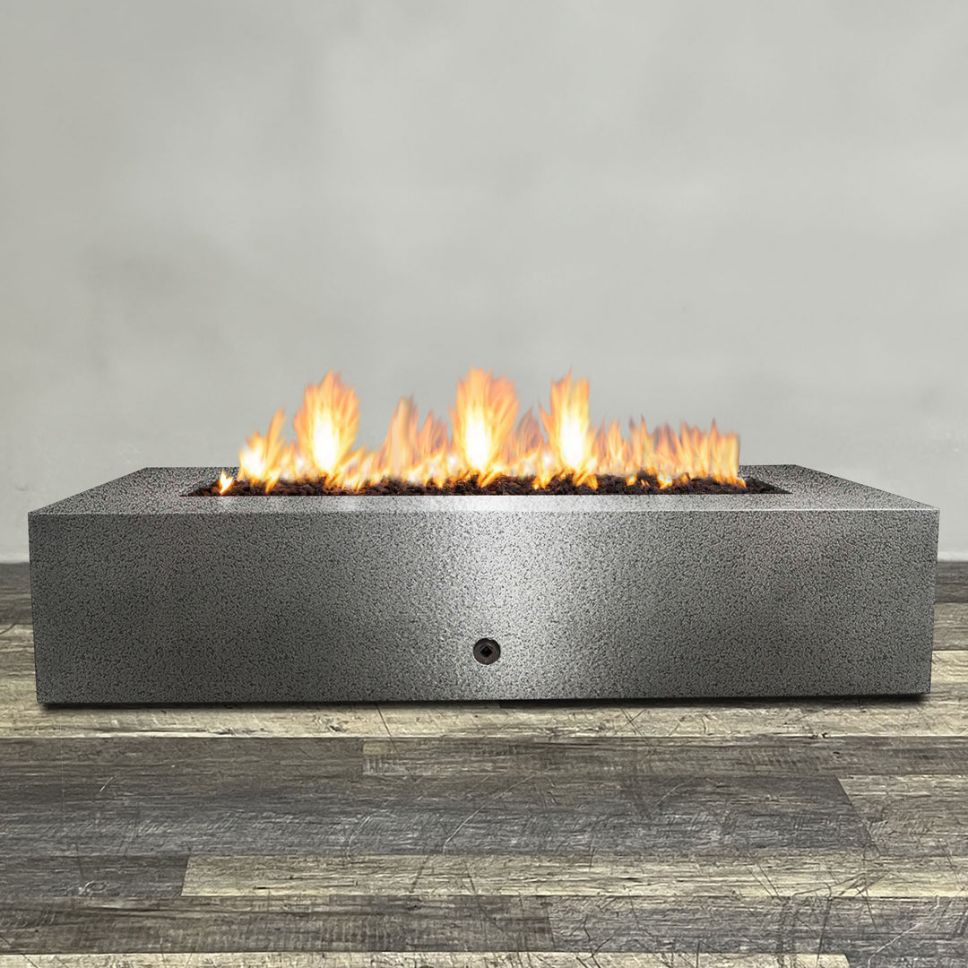 72" x 38" Rectangle Gravity Powder Coated Steel Fire Pit - Propane Gas Hardline - by Starfire Designs