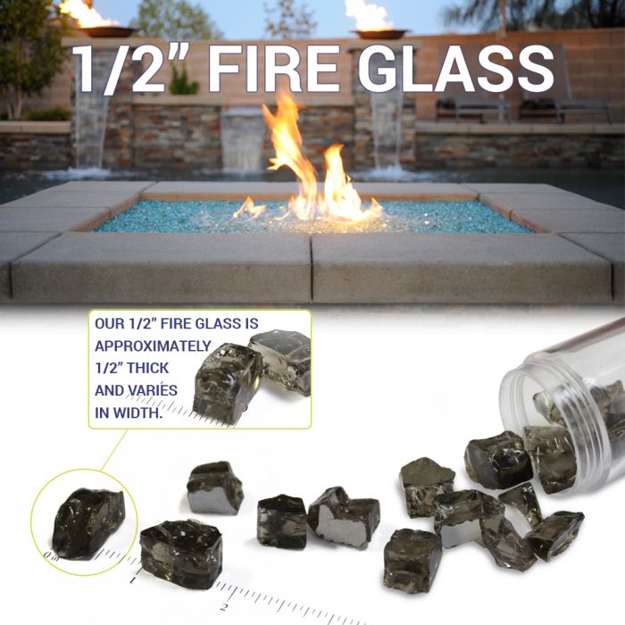 1/2" Las Vegas Reflective Fire Glass - 10 Lb Jar