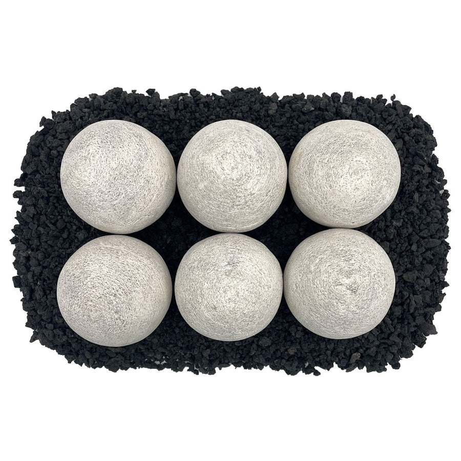 Ceramic Lite Stone Fire Balls 4" Set of 6 by American Fire Glass